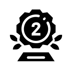 second award glyph flat vector icon