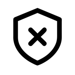 Obraz premium shield xmark glyph flat vector icon