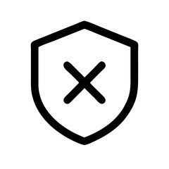 Fototapeta premium shield xmark glyph flat vector icon