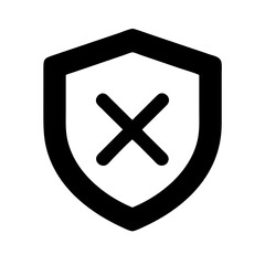 Obraz premium shield xmark glyph flat vector icon