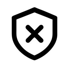 Obraz premium shield xmark glyph flat vector icon