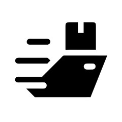 shipping fast glyph flat vector icon