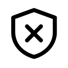 shield xmark glyph  flat vector icon
