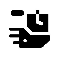 shipping fast glyph flat vector icon