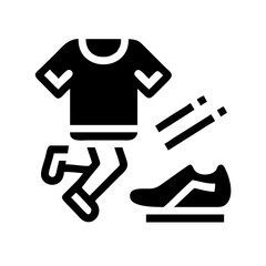 shirt running glyph flat vector icon