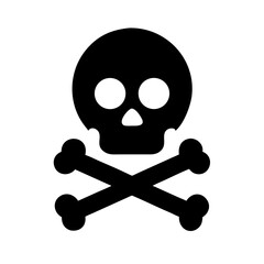 skull crossbones glyph  flat vector icon