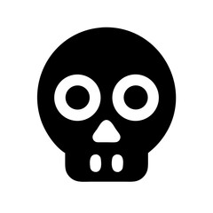 skull glyph  flat vector icon