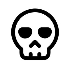 skull glyph flat vector icon