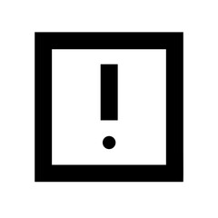 square exclamation glyph  flat vector icon
