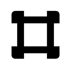 Fototapeta premium square terminal glyph flat vector icon