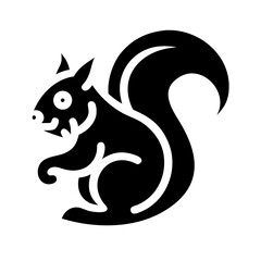 squirrel glyph flat vector icon