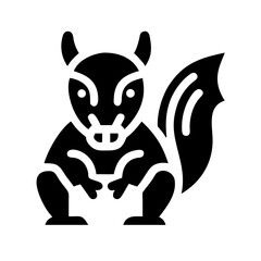 squirrel glyph  flat vector icon