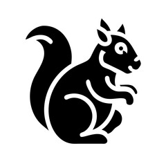 squirrel glyph flat vector icon