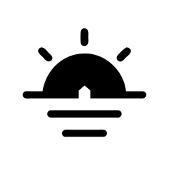 sunrise glyph flat vector icon