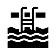 swimming pool glyph  flat vector icon