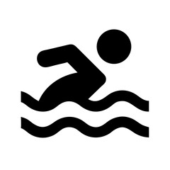 swimmer glyph  flat vector icon