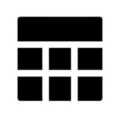 table layout glyph  flat vector icon
