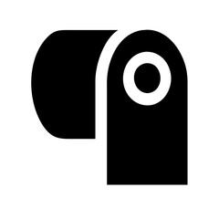 toilet paper blank under glyph flat vector icon