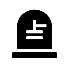 tombstone glyph  flat vector icon