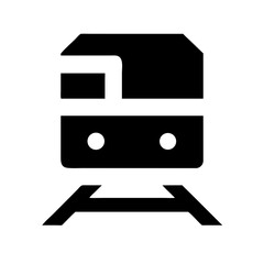 train glyph flat vector icon