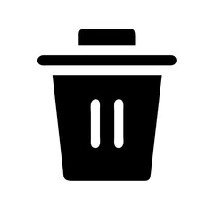 trash can list glyph flat vector icon