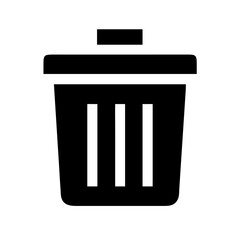 trash can list glyph flat vector icon