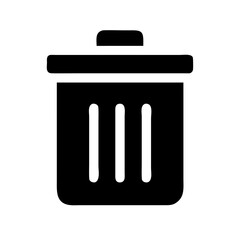 trash can list glyph  flat vector icon