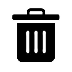 trash can plus glyph flat vector icon