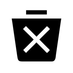 trash xmark glyph flat vector icon