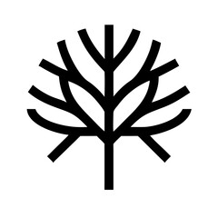 tree alt glyph flat vector icon