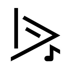 triangle music glyph flat vector icon