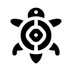turtle glyph flat vector icon