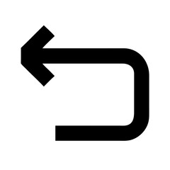 undo alt glyph flat vector icon