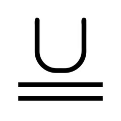 underline glyph  flat vector icon