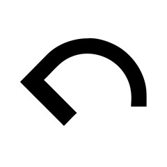 undo glyph  flat vector icon