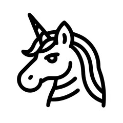 unicorn glyph flat vector icon