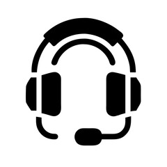 Fototapeta premium user headset glyph flat vector icon