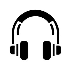 Fototapeta premium user headset glyph flat vector icon