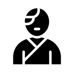 user injured glyph flat vector icon