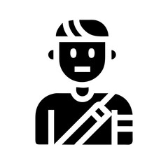 user injured glyph flat vector icon