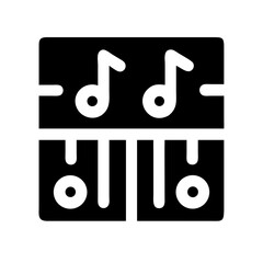 user music glyph flat vector icon
