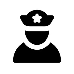 user police glyph flat vector icon