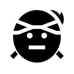 user ninja glyph  flat vector icon