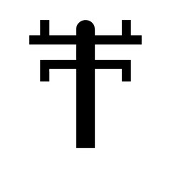 utility pole double glyph flat vector icon