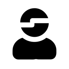 user visor glyph  flat vector icon