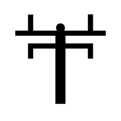 utility pole glyph flat vector icon