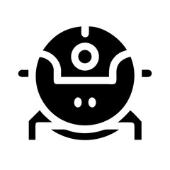 vacuum robot glyph flat vector icon