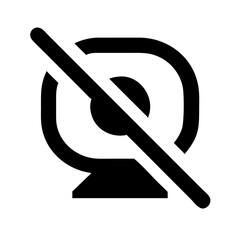 webcam slash glyph flat vector icon