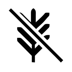 wheat awn slash glyph flat vector icon