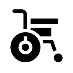 wheelchair move glyph flat vector icon